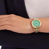 Swarovski Daytime Crystals Turquoise Dial Gold Steel Strap Watch for Women - 5182212 Authentic Buy Shop Now