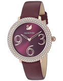 Swarovski Crystal Frost Red Dial Red Leather Strap Watch for Women - 5484064 Authentic Buy Shop Now