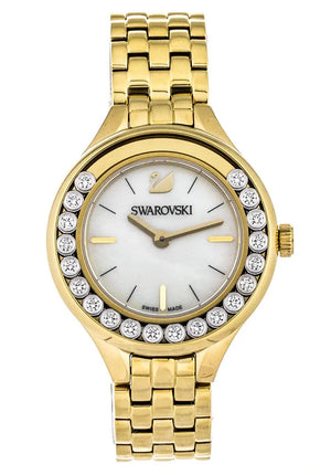 Swarovski Lovely Crystals White Dial Gold Steel Strap Watch for Women - 5242895 Authentic Buy Shop Now