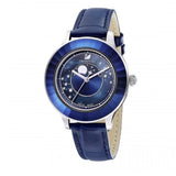 Swarovski Octea Lux Moon Crystal Blue Dial Blue Leather Strap Watch for Women - 5516305 Authentic Buy Shop Now
