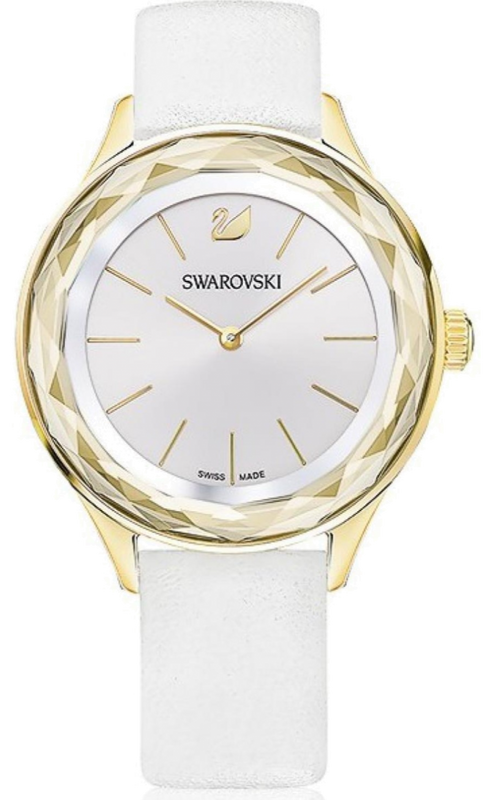 Swarovski Octea Nova Quartz White Dial White Leather Strap Watch for Women - 5295337 Authentic Buy Shop Now