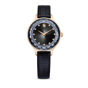 Swarovski Octea Nova Black Dial Black Leather Strap Watch for Women - 5650033 Authentic Buy Shop Now
