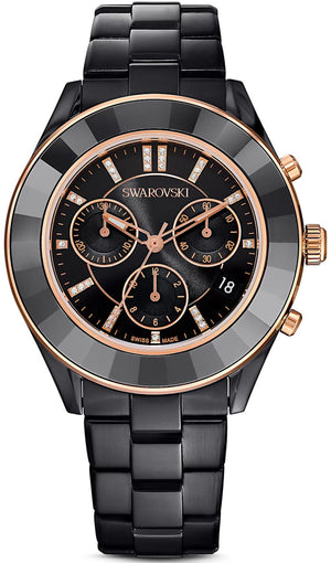 Swarovski Octea Lux Sport Black Dial Black Steel Strap Unisex Watch - 5610472 Authentic Buy Shop Now