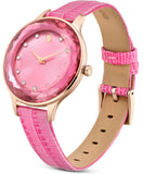 Swarovski Octea Nova Pink Dial Pink Leather Strap Watch for Women - 5650030 Authentic Buy Shop Now