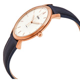 Fossil The Minimalist Slim White Dial Blue Leather Strap Watch for Men - FS5371 Authentic Buy Shop Now