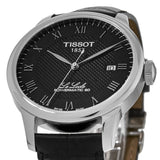 Tissot Le Locle Powermatic 80 Black Dial Black Leather Strap Watch For Men - T006.407.16.053.00 Authentic Buy Shop Now