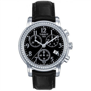 Tissot Dressport Diamonds Black Dial Black Leather Strap Watch for Women - T050.217.16.057.01 Authentic Buy Shop Now