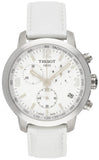 Tissot PRC 200 Chronograph White Dial White Leather Strap Watch For Men - T055.417.16.017.00 Authentic Buy Shop Now