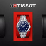 Tissot PRC 200 Chronograph Blue Dial Silver Steel Strap Watch For Men - T055.417.11.047.00 Authentic Buy Shop Now