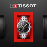 Tissot PRC 200 Chronograph Black Dial Silver Steel Strap Watch For Men - T055.417.11.057.00 Authentic Buy Shop Now
