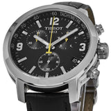 Tissot PRC 200 Chronograph Black Dial Black Leather Strap Watch For Men - T055.417.16.057.00 Authentic Buy Shop Now