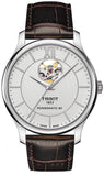 Tissot T Classic Tradition Powermatic 80 Open Heart Silver Dial Brown Leather Strap Watch for Men - T063.907.16.038.00 Authentic Buy Shop Now