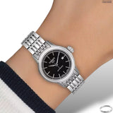 Tissot Carson Automatic Black Dial Silver Steel Strap Watch For Women - T085.207.11.051.00 Authentic Buy Shop Now