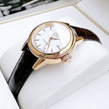 Tissot Carson Automatic White Dial Brown Leather Strap Watch For Women - T085.207.36.011.00 Authentic Buy Shop Now
