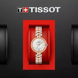Tissot T Lady Flamingo Mother of Pearl White Dial Two Tone Steel Strap Watch For Women - T094.210.22.111.00 Authentic Buy Shop Now