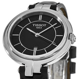Tissot T Lady Flamingo Black Dial Black Leather Strap Watch For Women - T094.210.16.051.00 Authentic Buy Shop Now