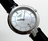 Tissot T Lady Flamingo Mother of Pearl White Dial Black Leather Strap Watch for Women - T094.210.16.111.00 Authentic Buy Shop Now