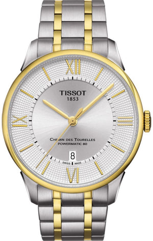Tissot Chemin Des Tourelles Powermatic 80 Silver Dial Two Tone Steel Strap Watch For Men - T099.407.22.038.00 Authentic Buy Shop Now