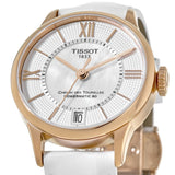 Tissot Chemin Des Tourelles Powermatic 80 Lady Silver Dial White Leather Strap Watch For Women - T099.207.36.118.00 Authentic Buy Shop Now