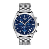 Tissot PR 100 Chronograph Blue Dial Silver Mesh Bracelet Watch for Men - T101.417.11.041.00 Authentic Buy Shop Now