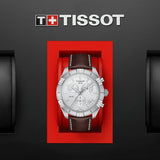Tissot PR 100 Sport Quartz Chronograph Silver Dial Brown Leather Strap Watch For Men - T101.617.16.031.00 Authentic Buy Shop Now