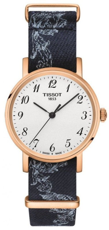 Tissot T Classic Everytime Small White Dial Blue NATO Strap Watch For Women - T109.210.38.032.00 Authentic Buy Shop Now