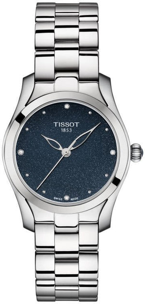 Tissot T Wave II Blue Dial Silver Steel Strap Watch For Women - T112.210.11.046.00 Authentic Buy Shop Now