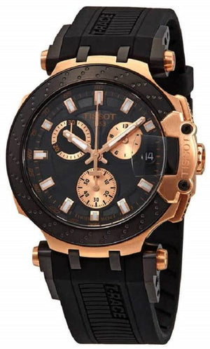 Tissot T Race Chronograph Black Dial Black Silicone Strap Watch For Men - T115.417.37.051.00 Authentic Buy Shop Now