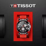Tissot T Race Chronograph Black Dial Red Silicone Strap Watch For Men - T115.417.27.051.00 Authentic Buy Shop Now