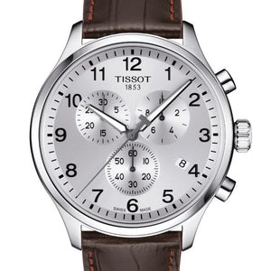 Tissot Chrono XL Silver Dial Brown Leather Strap Watch For Men - T116.617.16.037.00 Authentic Buy Shop Now