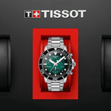 Tissot Seastar 1000 Chronograph Green Dial Silver Steel Strap Watch For Men - T120.417.11.091.01 Authentic Buy Shop Now