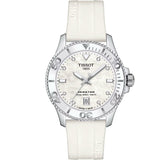 Tissot Seastar 1000 Mother of Pearl White Dial White Rubber Strap Watch for Women - T120.210.17.116.00 Authentic Buy Shop Now