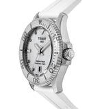 Tissot Seastar 1000 Mother of Pearl White Dial White Rubber Strap Watch for Women - T120.210.17.116.00 Authentic Buy Shop Now