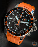 Tissot Seastar 1000 Chronograph Black Dial Orange Rubber Strap Watch For Men - T120.417.17.051.01 Authentic Buy Shop Now