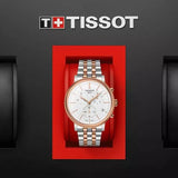 Tissot Carson Premium Chronograph White Dial Two Tone Steel Strap Watch For Men - T122.417.22.011.00 Authentic Buy Shop Now