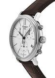 Tissot Carson Premium Chronograph White Dial Brown Leather Strap Watch For Men - T122.417.16.011.00 Authentic Buy Shop Now