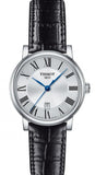Tissot Carson Premium Lady Silver Dial Black Leather Strap Watch For Women - T122.210.16.033.00 Authentic Buy Shop Now