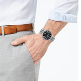 Tissot Carson Premium Black Dial Silver Steel Strap Watch For Men - T122.410.11.053.00 Authentic Buy Shop Now