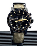 Tissot Supersport Chrono Black Dial Beige Nylon Strap Watch For Men - T125.617.37.051.01 Authentic Buy Shop Now