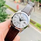 Tissot Gentleman Powermatic 80 Silicium Silver Dial Brown Leather Strap Watch For Men - T127.407.16.031.01 Authentic Buy Shop Now