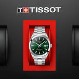 Tissot Gentleman Powermatic 80 Silicium Green Dial Silver Steel Strap Watch For Men - T127.407.11.091.01 Authentic Buy Shop Now