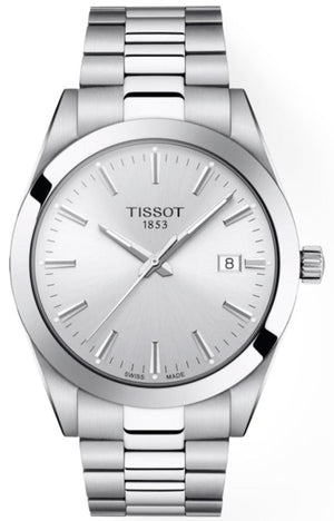 Tissot Gentleman Silver Dial Silver Steel Strap Watch For Men - T127.410.11.031.00 Authentic Buy Shop Now
