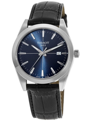 Tissot Gentlemen Blue Dial Black Leather Strap Watch for Men - T127.410.16.041.01 Authentic Buy Shop Now