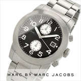 Marc Jacobs Larry Chronograph Black Dial Silver Steel Strap Watch for Men - MBM5050 Authentic Buy Shop Now