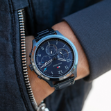 Tommy Hilfiger Asher Chronograph Blue Dial Blue Steel Strap Watch For Men - 1791853 Authentic Buy Shop Now