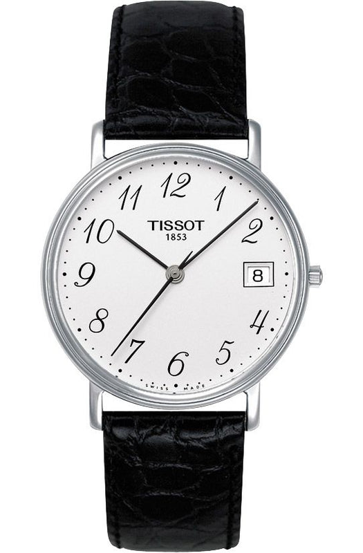 Tissot T Classic Desire White Dial Black Leather Strap Watch For Men - T52.1.421.12 Authentic Buy Shop Now