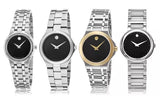 Movado Veturi Quartz Black Dial Silver Steel Strap Watch for Women - 0606338 Authentic Buy Shop Now
