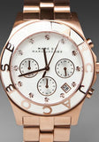 Marc Jacobs Blade Chronograph White Dial Rose Gold Steel Strap Watch for Women - MBM3082 Authentic Buy Shop Now