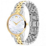 Movado Museum Classic Diamonds Mother of Pearl Dial Two Tone Steel Strap Watch For Women - 0606613 Authentic Buy Shop Now