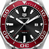Tag Heuer Aquaracer Black Dial Silver Steel Strap Watch for Men - WAY101B.BA0746 Authentic Buy Shop Now